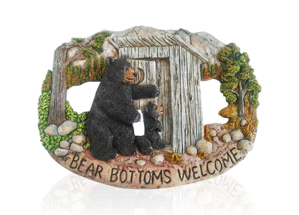 Black Bear Decorations for Home - Mama Bear Sign Bear Bottoms Welcome Home Decor Bear Cabin Wall Hanging - Wilderness Bathroom Decor Welcome Bear Sign - Bear Wall Decor Bear Pictures Wall Art
