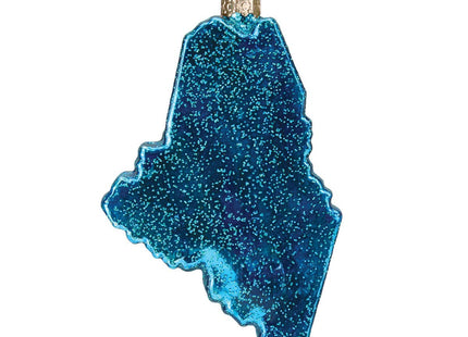 Old World Christmas State of Maine Glass Blown Ornament for Christmas Tree, Handcrafted Holiday Decoration, States Collection