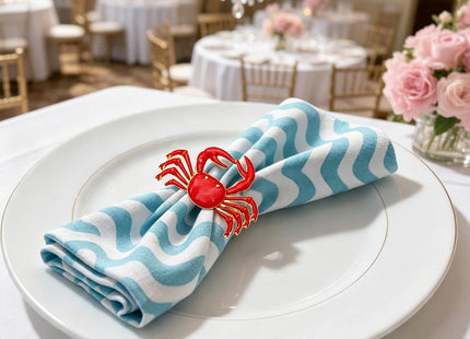 Davifina 12pc Crab Napkin Rings for Coastal Beach Wedding Fall Party Decor