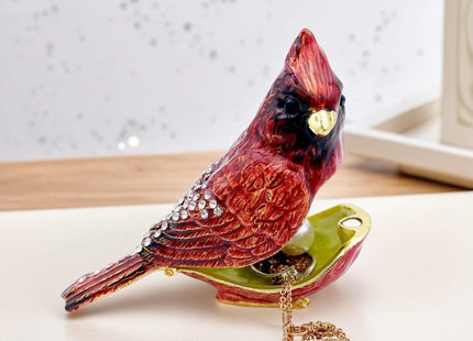 JWT Astyle Luxury Red Cardinal Bird Jewelry Trinket Box Cardinal Gifts