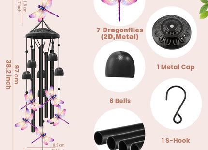 Dragonfly Wind Chimes for Outside,Metal Chimes,Dragonfly Gifts for Women