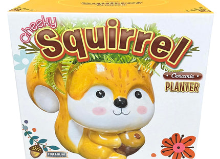 Streamline Imagined Squirrel Planter Pot, Indoor & Outdoor, Ceramic