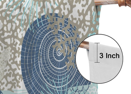 Coastal Curtains Ocean Beach Themed Room Darkening Window Curtain Nautical Coral Blackout Curtain for Bedroom Living Room Bathroom Nursery Set 2 Panels,52x84 Inches