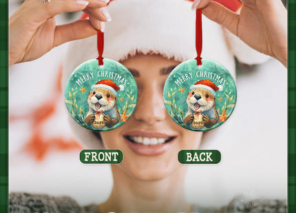 CHOANG Otter Christmas Ornament for Kids, Adults, Zookeepers