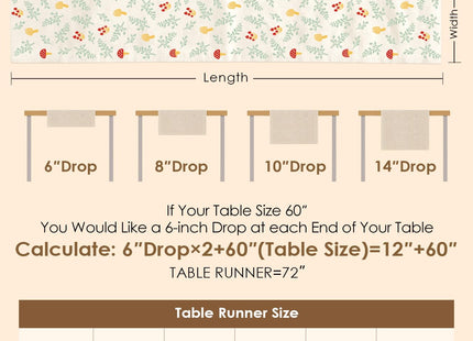 Miss Adola Embroidered Canvas Table Runner 13"x72", Cute Mushroom
