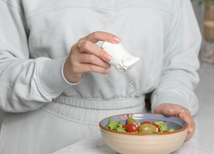 Fox Run Ceramic Owl Salt and Pepper Shakers, Set of 2 White Mini Seasoning Shakers, 2.4" x 3.5"