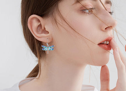 Dragonfly Earrings for Women Sterling Silver Dragonfly Dangle Earrings Cute Insect Jewelry Gifts