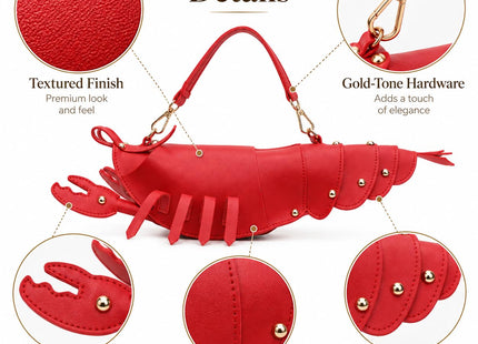Women Lobster Purse Novelty Bag - Fun Fish Clutch Animal Shaped Handbag