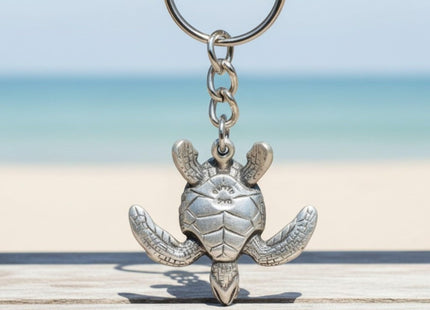 Big Blue by Roland St John Turtle Keychain for Men and Women - Sea Turtle Charm Gift for Turtle Lovers Turtle Keyring Turtle Key Fob Sea Life Key Chain Gifts for Scuba Divers Turtle Lanyard