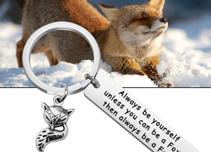 CHOORO Gifts for Fox Lovers Charm Keychain Always Be Yourself Unless You Can Be A Fox Then Always Be A Fox