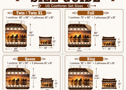 CCoutueChen Western Horse Comforter Set Twin, Rustic Cabin Lodge Bedding