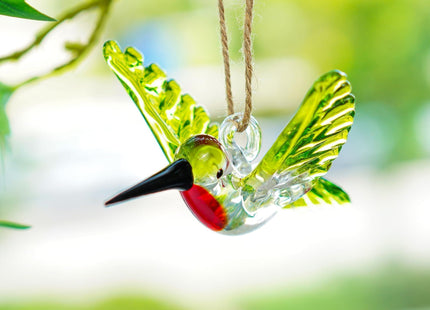 Hanging Glass Hummingbird Ornaments Crystal Humming Bird Figurines