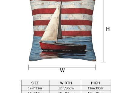Mshutbna Striped Nautical Throw Pillow Covers 18x18 inch Set of 2 Boat Anchor Pillow Case Cushion Cover for Home Sofa Couch Living Room Car Decor