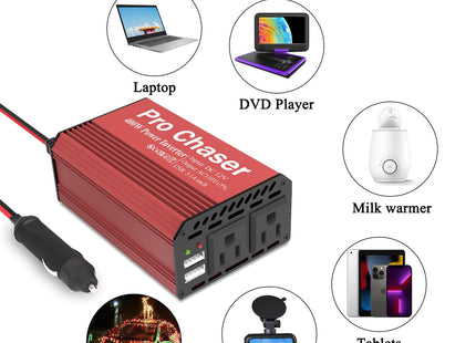 Pro Chaser 400W Car Power Inverter 12V DC to 110V AC Car Truck RV