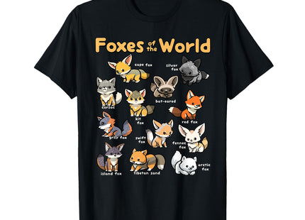 Kawaii Fox Animals of the World Educational Animal Fox Lover T-Shirt