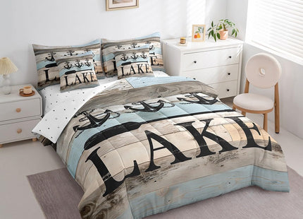 Erosebridal Lake Themed Bed in A Bag,Lake House Comforter Set Camper Twin