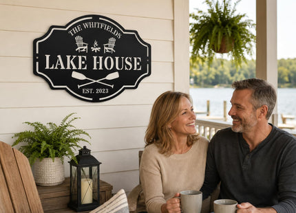 Custom Lake House Welcome Sign,Personalized Metal Lake House Signs,Lake House Decor,Personalized Metal Sign,Custom Outdoor Decor