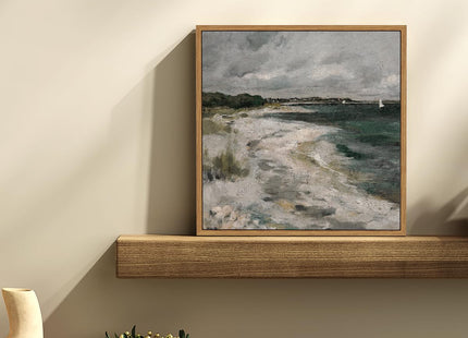 InSimSea Square Framed Canvas Wall Art, Room Decor Scenery Clouds Coastal Seaside Canvas Oil Painting Home Wall Decor Artwork, Classical Art Prints Decor for Living Room, Bedroom, Office 12"x12"