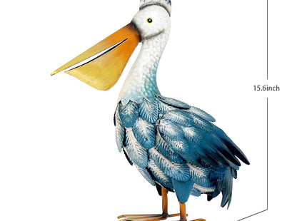 Kircust Pelican Statues, Garden Outdoor Decor Yard Art, Coastal Ocean Metal Bird Sculpture Ornament for Backyard Porch Patio Pond Decorations