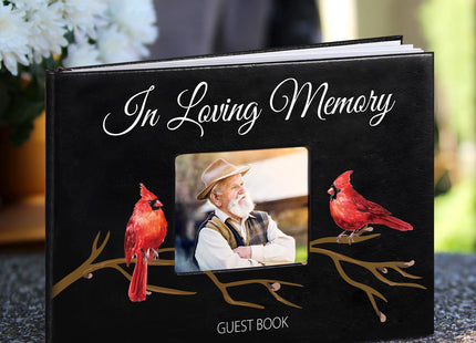Yingzhao Memorial Funeral Guest Book with Pen Cardinal, Cardinal