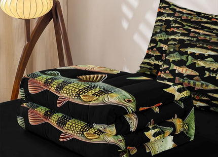 Feelyou Fishing Comforter Set Full Zipper Bedding Set