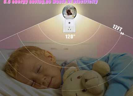 GANTINIR Brown Bear Bathing Night Light LED Lamp Round Plug into Wall Nightlight with Dusk to Dawn Sensor Home Hallway Stairway Kitchen Decor