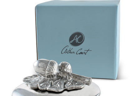 Arthur Court Acorn Oak Leaf Napkin Weight | Decorative Metal Napkin Holder for Outdoor Use | 3.75 Inch Diameter