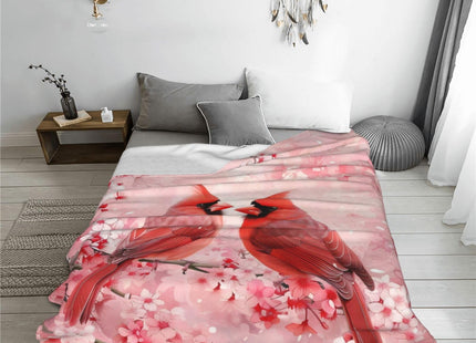 Red Cardinal Blanket Cute Cardinal Decor Throw Blanket Gifts for Girls Boys Cardinal Lover Couch Bedding Super Warm Soft Plush Lightweight Fleece Flannel Blanket for Kids Adults Men Women 60"X50"