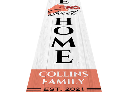 Personalized Maine Welcome Sign for Front Porch, Custom Home Sweet Home Welcome Sign with Family Name and State, Welcome Home Decorations for Outdoors, 48x8" PVC Sign (ME)