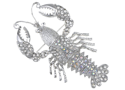 Alilang Nautical Ocean Animal Lobster Crawfish with Movable Tail Novelty Sea Fish Novelty Brooch Pin