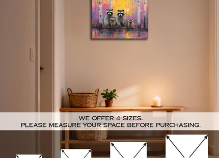 Halioyo Raccoon Canvas Wall Art Print, Cute Raccoon Poster(12x16 Inch)