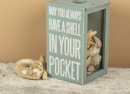 Primitives by Kathy Seashell Holder - Coastal Decor, Glass Display, Treasure Chest, Room and Bedroom Decor
