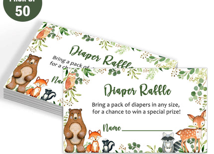 50 Woodland Baby Shower Invitations, Forest Woodland Greenery Invitations