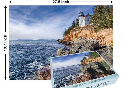 BEDUKE Jigsaw Puzzles for Adults 1000 Pieces Acadia National Park 1000 Piece Puzzle Age 14+ Thick Sturdy Cardboard Precise Interlocking Family Game