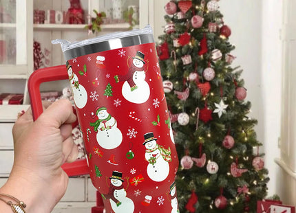 wmvhdiw 30 Oz Snowman Tumbler With Handle,Snowman Coffee Travel Mug Cup Water Bottle,Christmas Decor Gifts for Women