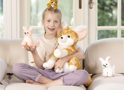 Karister Fennec Fox Plush Toy with 3 Babies, 17.4" Fox Stuffed Animal