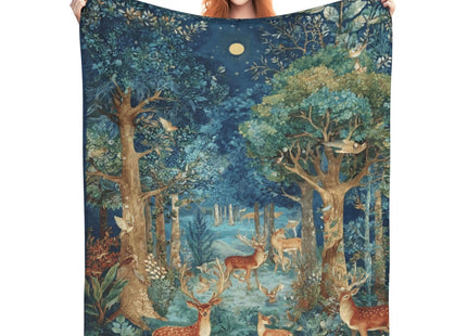 Deer Throw Blanket Soft Flannel Blanket 60"x50" in Bed Blanket Home Decor for Room Sofa Couch All Season