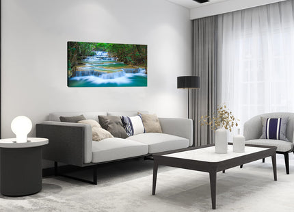 DZL Art S75275 Canvas Prints Wall Art Forest Waterfall Landscape Forest Scenery Painting Nature Wilderness Photography for Living Room Bedroom Bathroom Home Office Decor