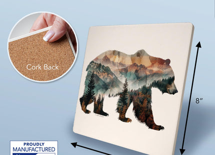 Thirstystone Bear Silhouette Decorative Heat Tolerant Stone Trivet