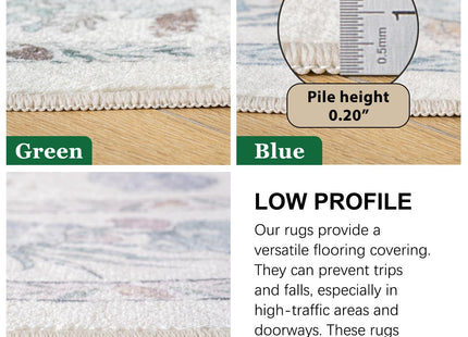 Weaverlane Beachy Coastal 5x7 Washable Nursery Rug (Blue Multi, 5' x 7')