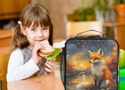 MFTJYO Fox Lunch Box Girls Kids Cooler Insulated Lunch Bag Cooler Bag Tote