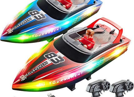 BEZGAR HJ821 2 Packs 10 Inch 15 KPH Fast RC Boats for Kids
