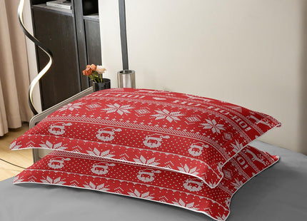 100% Cotton Christmas Knitted Pattern Duvet Cover King, Santa Clauses Deers Bedding Set For Adults, Winter Snow Flake Xmas Ho Comforter Cover, Scandinavian Elk Moose Bedroom Decor Quilt Cover