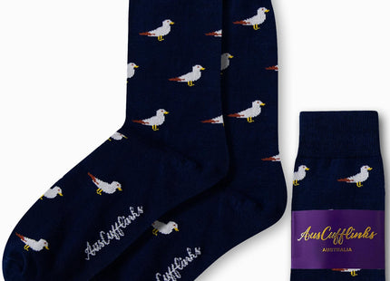 AUSCUFFLINKS Seagull Socks | Bird Gift for Him or Her | Happy Quirky Novelty Present for Dad or Mum
