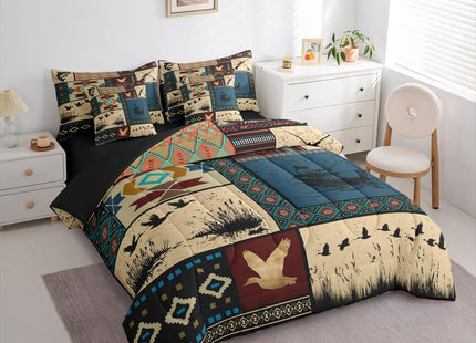 Erosebridal 7 Pieces Boys Wild Duck Fish Bedding Set Twin Size