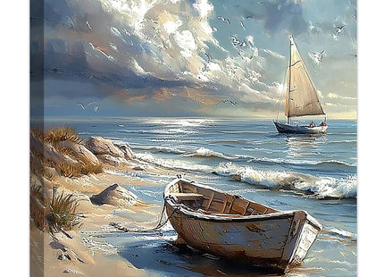 Estused Sailboat Beach Wall Art Ocean Sailboat Wall Decor 12"x16"