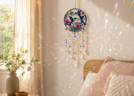 Hummingbird Suncatcher with Crystal Prism, Hummingbird Gift for Women Girl