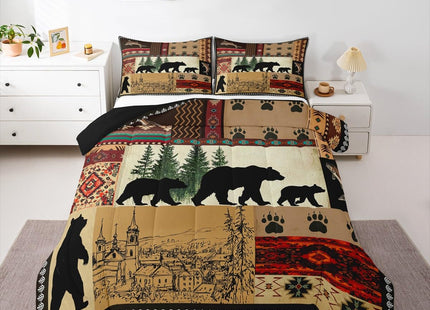 Erosebridal Rustic Bear Comforter Set, Southwestern Native American Twin