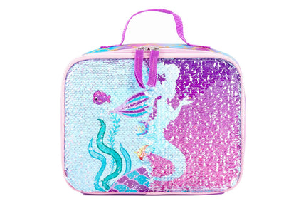 KK CRAFTS Cute Insulated Lunch Box For Girls Boys Kids Toddlers Preschool Kindergarten Elementary(Small, Sequin Purple Mermaid)