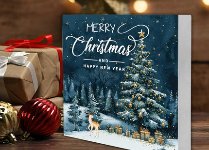 Merry Christmas Wooden Sign Deer & New Year Home Decor